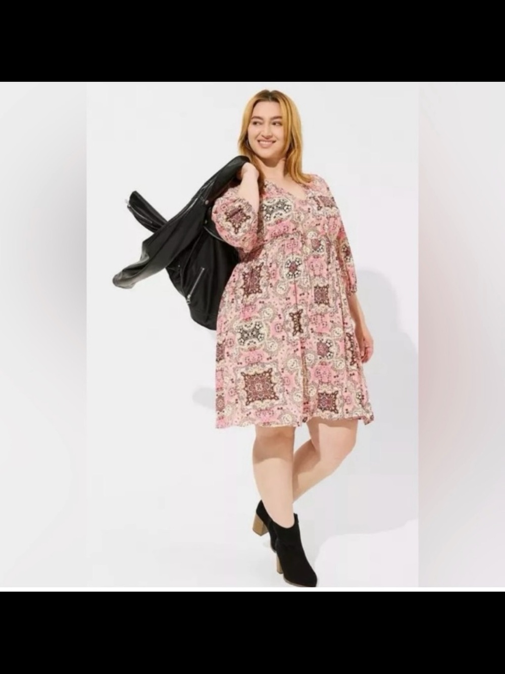 Torrid Pink Paisley Print Short Dress size 2x - Picture 5 of 9